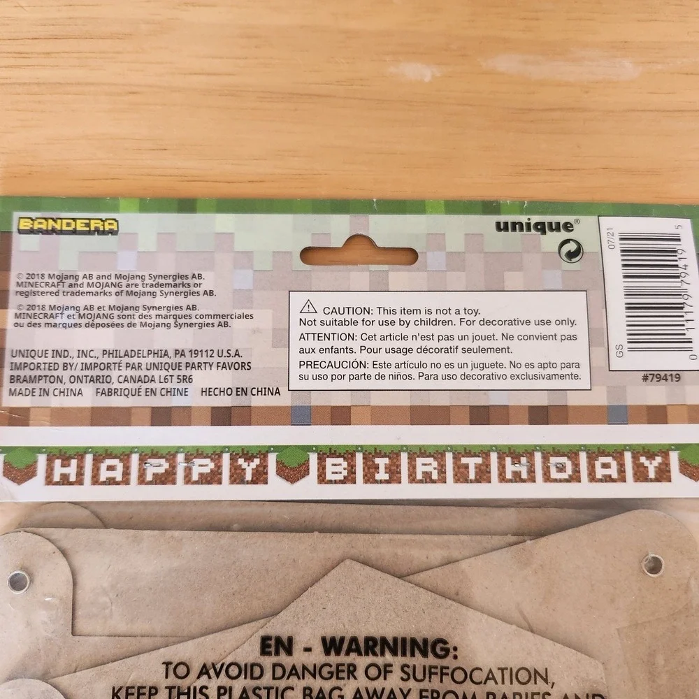 NEW Minecraft Birthday Banner 